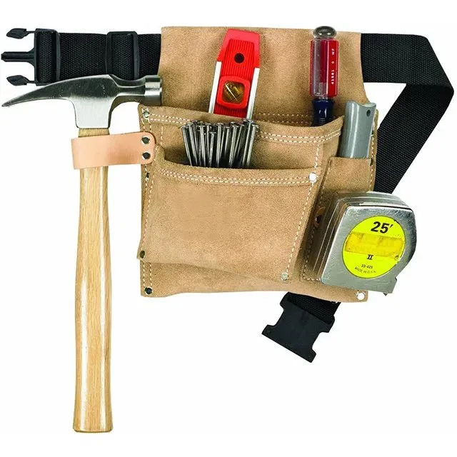 Verkfærataska úr leðri úr rúskinni